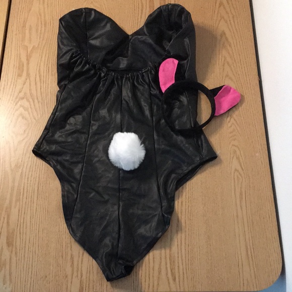 #0232 Womens Sexy 2Pc Playboy 🐰Bunny Halloween Costume 🎃 Stretchy Size Medium - Picture 5 of 8
